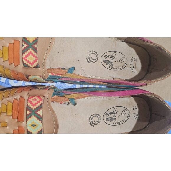 Artisanias Colorful Woven Hurraches sz 10 #890 - Picture 6 of 6